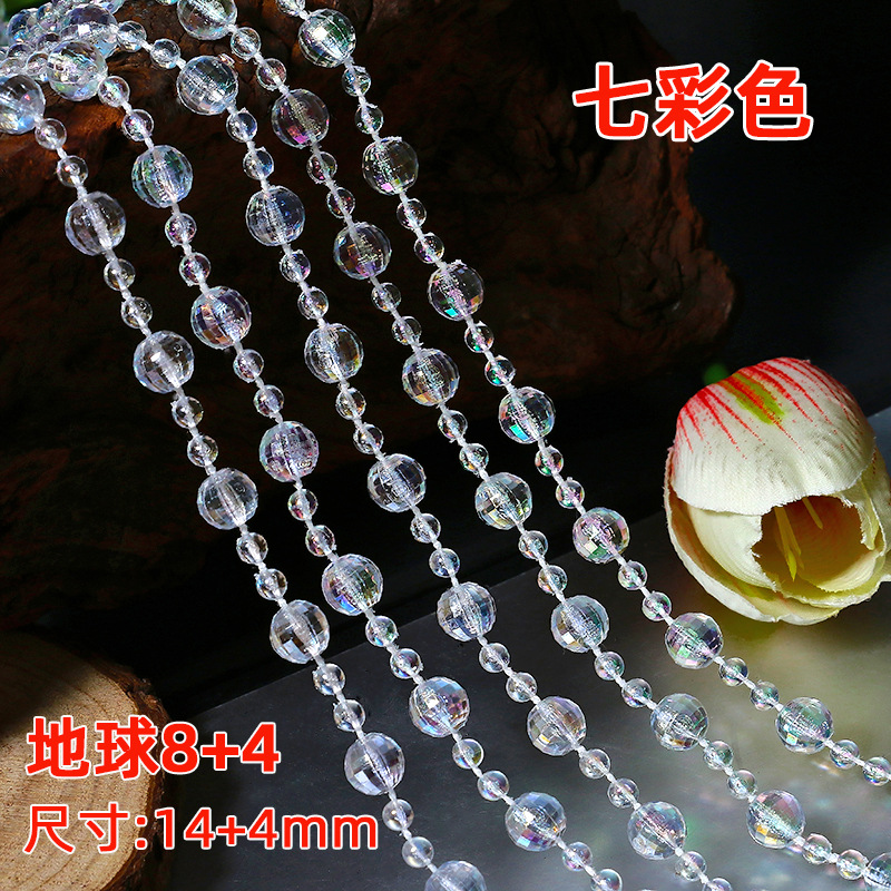 Picture of Acrylic Imitation Crystal Bead Curtain Living Room Decorative Transparent Line Curtain Bead Chain Ceiling Window Curtain Wedding Decoration