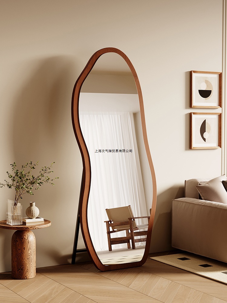 French Retro Full-Length Mirror, Floor-To-Ceiling Mirror, Home Designer Special-Shaped Dressing Mirror, Internet Celebrity Fitting Mirror