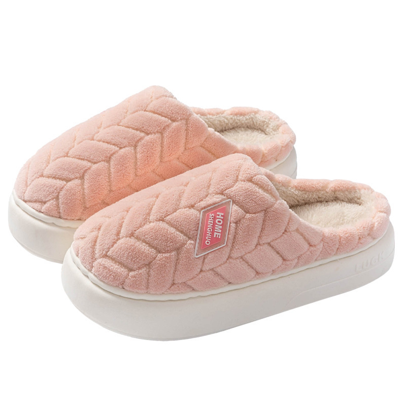 Picture of Preferred, autumn and winter cotton slippers, women's new non-slip casual home simple couple plush warmth and thickened cotton shoes