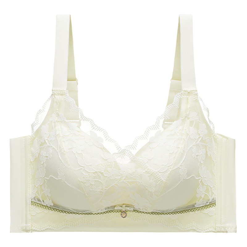 Underwear Women's Small Chest Gathering Thickened Large Not Empty Cup Breast Tucked-up Anti-sagging Outer Expansion Lace Bra No Steel Ring