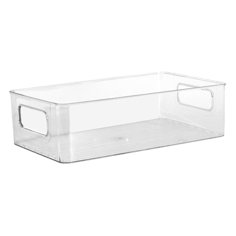 Acrylic Desktop Transparent Storage Box Binaural Carryable Plastic Box Cute Student Stackable Storage Box