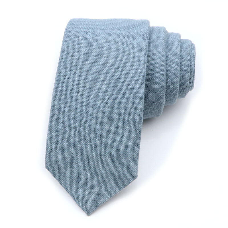 Picture of Cotton and linen tie men's tie casual fashion tie 18 color 6cm ultra narrow tie spot