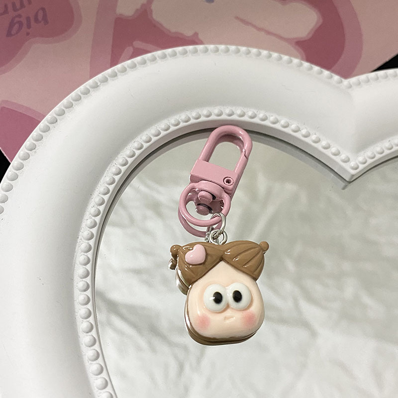 Picture of Ugly cute cartoon fried potato keychain big mouth monster pendant schoolbag pencil case Student girl heart ornaments