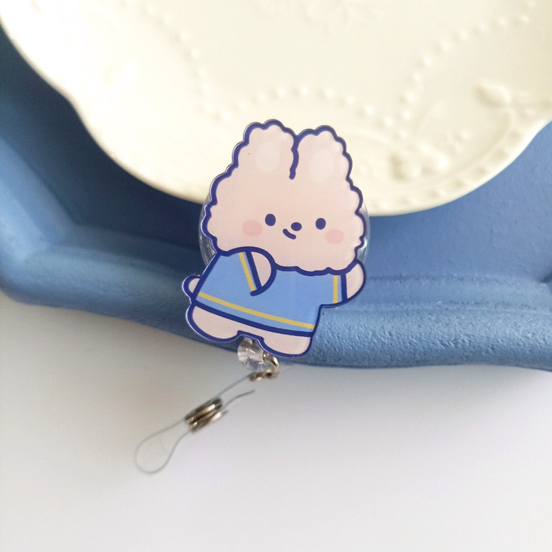 Picture of Nurse Badge clip cute bear rabbit cartoon easy pull buckle easy pull staff brand badge telescopic buckle