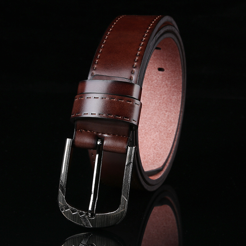 Picture of New European and American casual Joker men's pin buckle belt PU washed microfiber belt pants belt stall supply wholesale