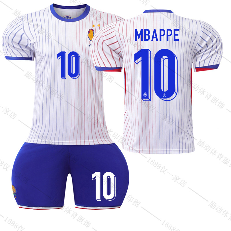 Picture of 2425 France away to the European Cup jersey No. 10 Mbappe football suit 7 Griezmann 9 Giroux team uniform