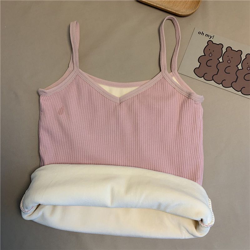 Picture of New Autumn and Winter Thermal Vest for Women, Thickeneded and Velvet Sleeveless Sling, Tight-Fitting Inner Layering, Student Cold Protection for Women