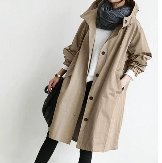 Picture of 2023 New Women's Windbreaker Autumn Mid-Length Small Casual Style Waist 8 Colors Select Fashionable and Easiest for Match