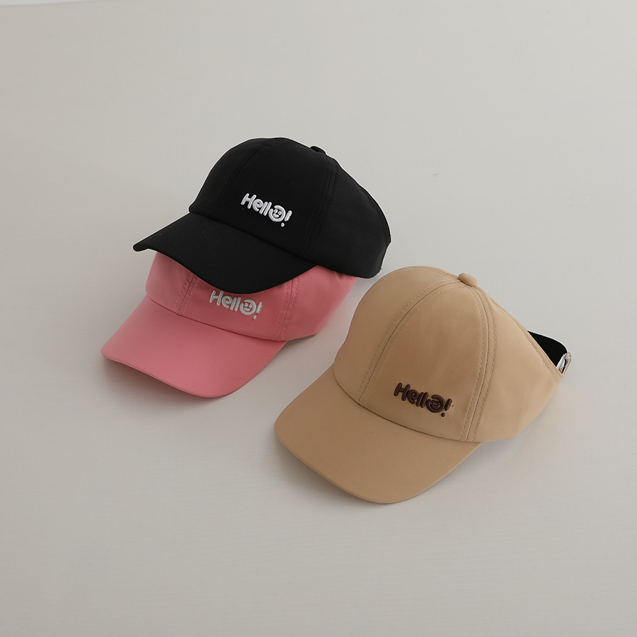 Embroidered Baby Hat Summer Thin Big Brim Sunshade Sun Protection Pony Tail Half-Hallot Cap Girls Baseball Cap