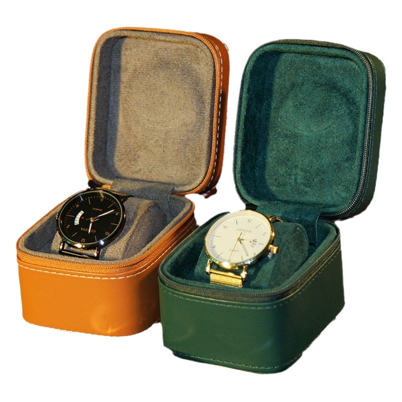 Portable zipper watch box high-grade PU leather watch box Watch Display Watch storage box watch box