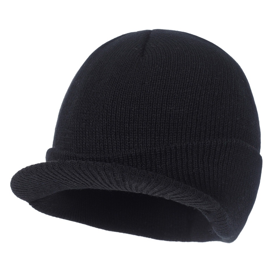 Foreign trade new European and American wool knitted hat warm peaked cap autumn and winter big brim hat all-match wool hat Amazon