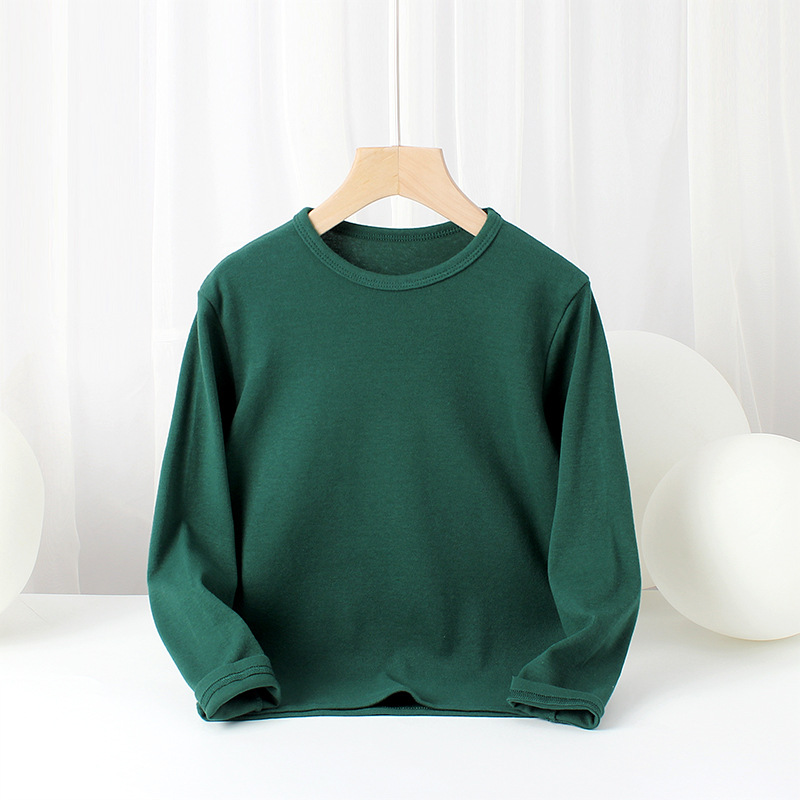 Picture of Spring and autumn children's clothing Korean new boys bottoming shirt girls cotton stretch solid color long sleeve children's T-shirt wholesale