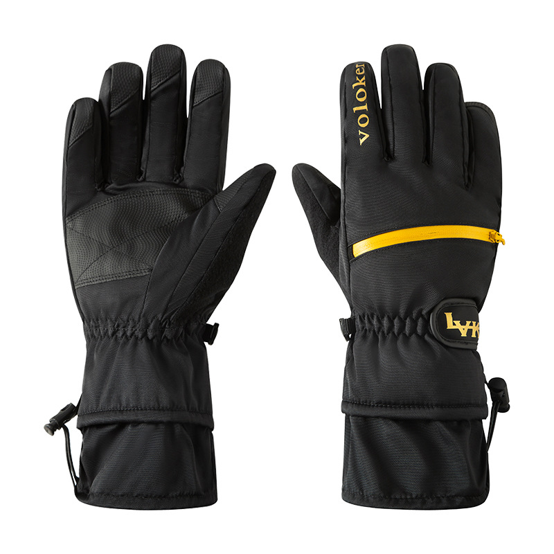 Picture of Touchscreen Ski Gloves, Winter Windproof, Coldproof, Waterproof, Fleece-Lined, Thickened, Warm, for Men, Motorcycle Riding, Cross-Border