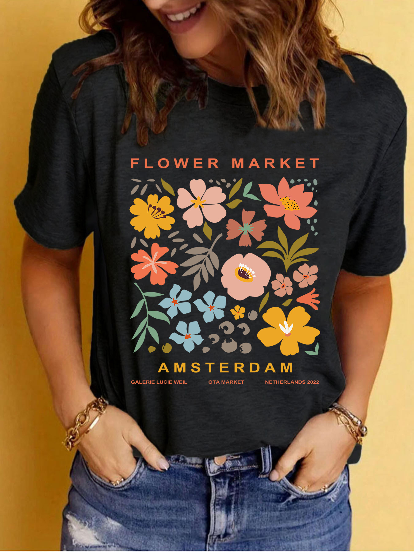 European and American summer women's clothing pattern printing round neck short sleeve T-shirt casual fashion foreign trade explosion T-shirt
