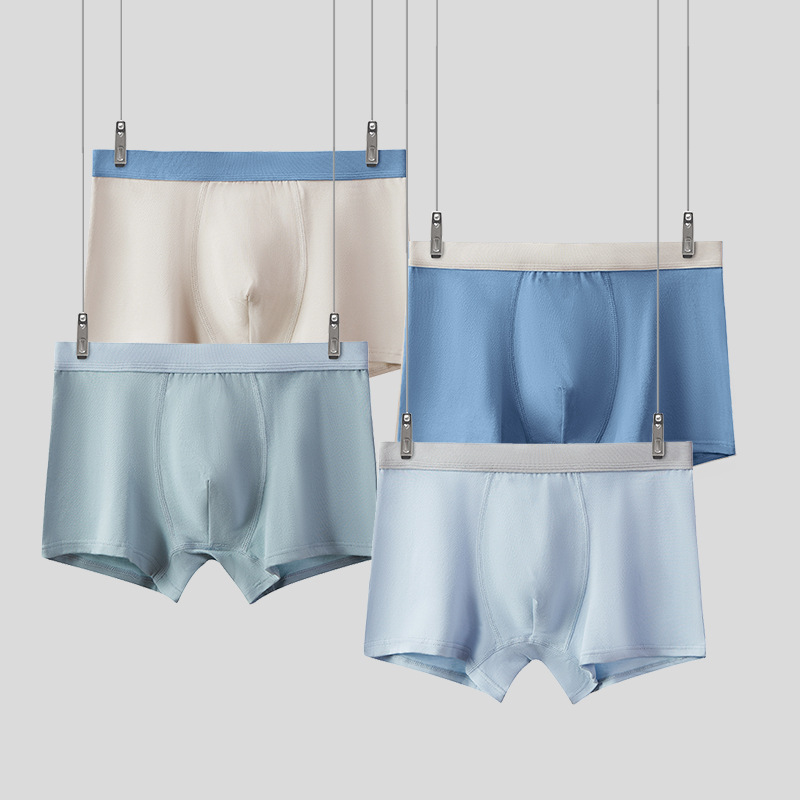 Picture of Teenagers underwear big boys underwear primary and middle school students flat angle fine shuttle cotton boys plain underwear wholesale