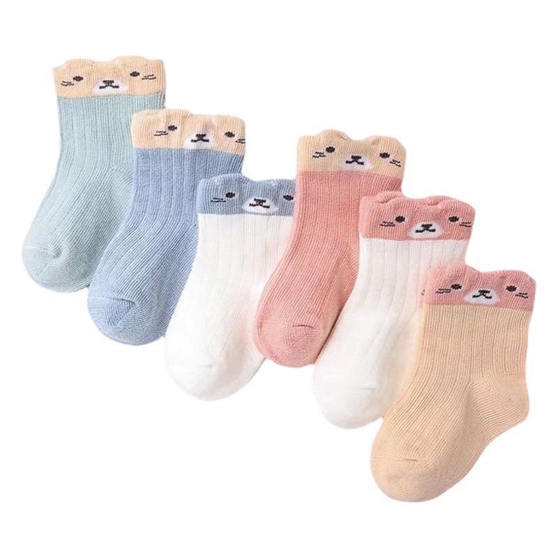 Baby socks cotton newborn baby boys and girls socks 0-6 months spring, autumn and winter breathable boneless versatile