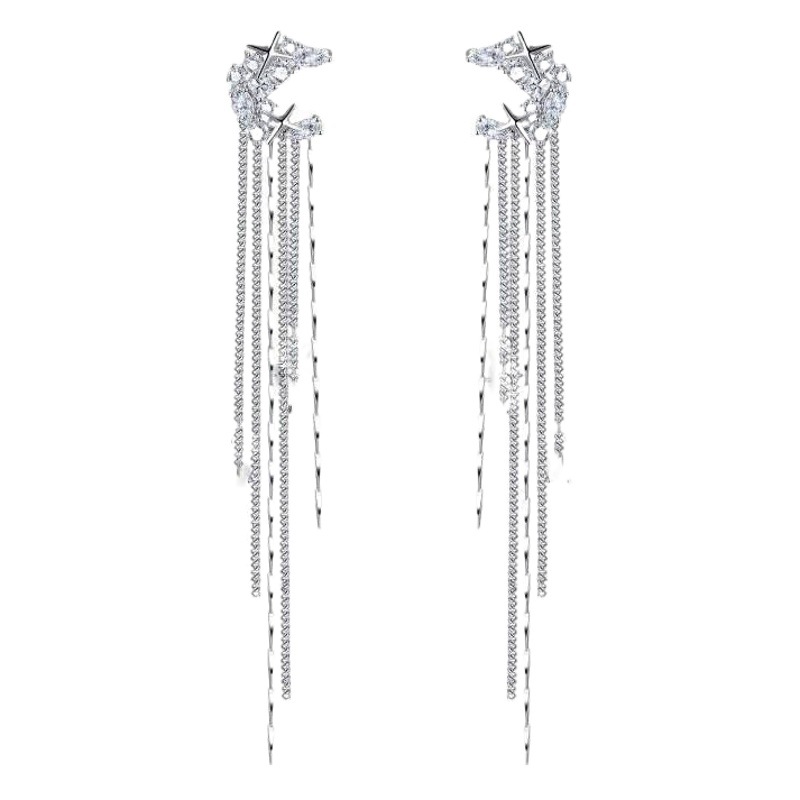 New Long Tassel Ear Clip Women's Ear Clip without Ear Holes Ear Bone Clip Painless Niche Advanced Sense Earrings without Ear Holes
