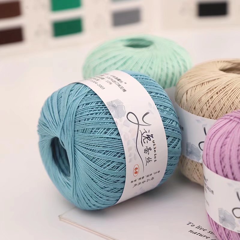 No. 6 lace thread diy hand-woven crochet cotton thread hook wool spring and summer hand-woven thin thread hook shawl hat thread
