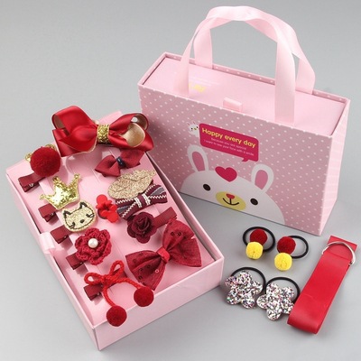 Picture of Korean Style Hair Accessories, Kidsren's Hairpins, 18-Piece Set, Girls' Hair Accessories, Baby Cute Hairbands, Girls' Hairpins, Baby Headbands
