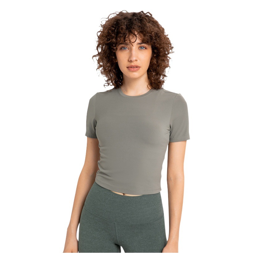 Summer New Round Neck Slim-fit Slimming Yoga Clothes Top Running Fitness Fashion Thin Sports T-shirt Women DS158