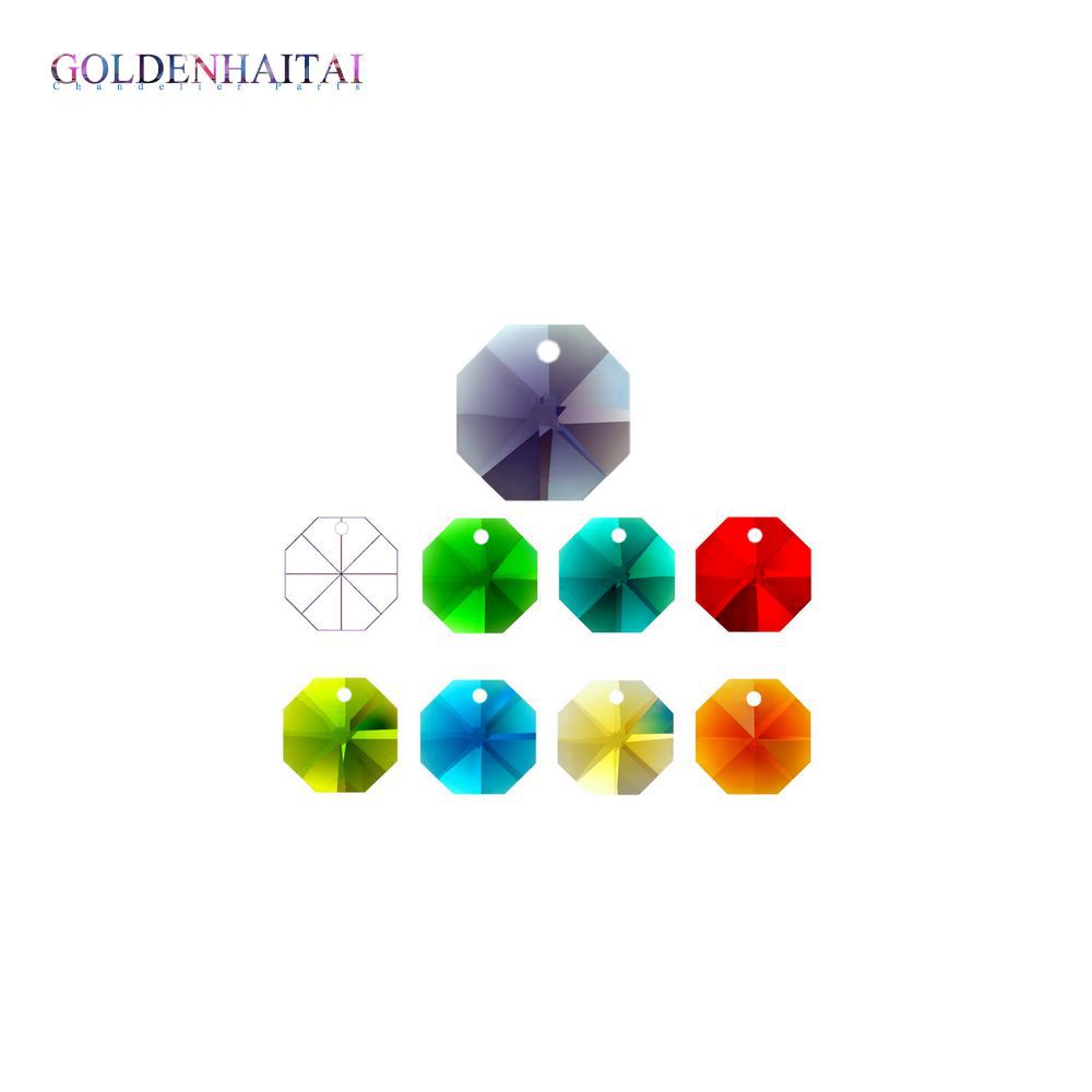 Single hole crystal octagonal beads 14mm True Color side hole one hole crystal suncatcher accessories