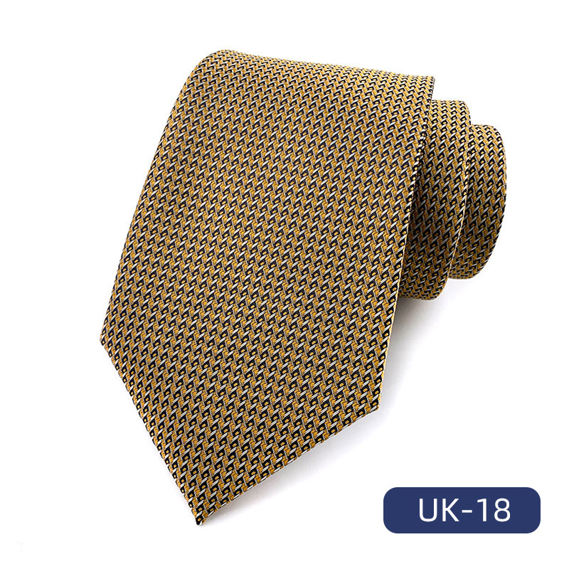 Picture of in stock wholesale men's tie polyester yarn-dyed jacquard fabric business formal wear casual fashion suit accessories