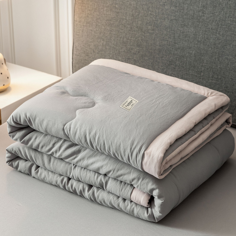 Air-conditioning Quilt Summer Cool Quilt Four-piece Set Summer Quilt Single Machine Washable Thin Summer Quilt Pure Cotton Cotton Summer Spring and Autumn Double