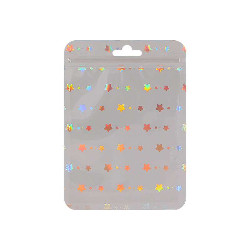 Picture of Small star laser Yin and Yang ziplock bag flash Yin and Yang bone bag color flash sealed bag colorful jewelry packaging bag