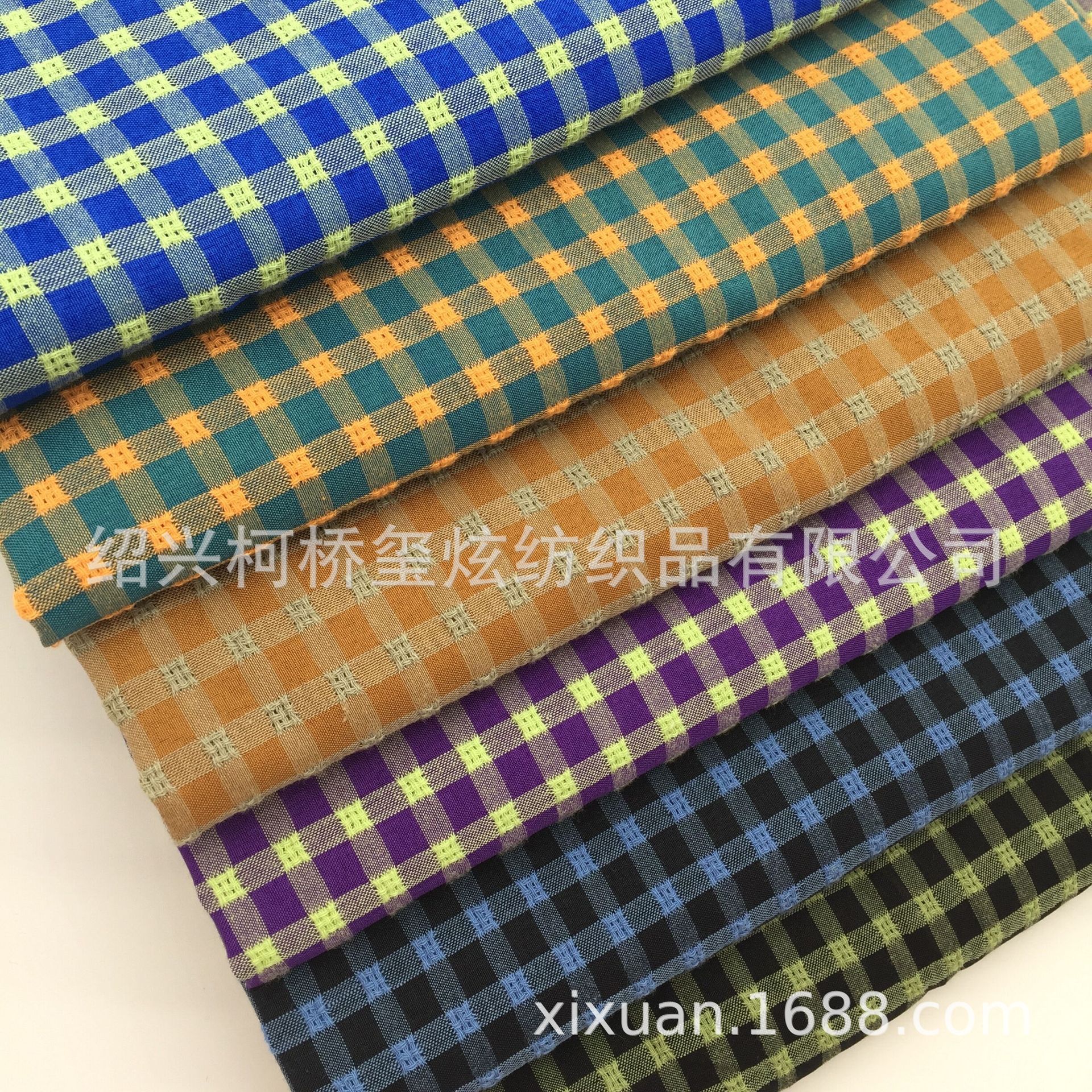 New jacquard plaid fabric yarn-dyed plaid fabric spring and summer women's casual fashion fabric in stock supply