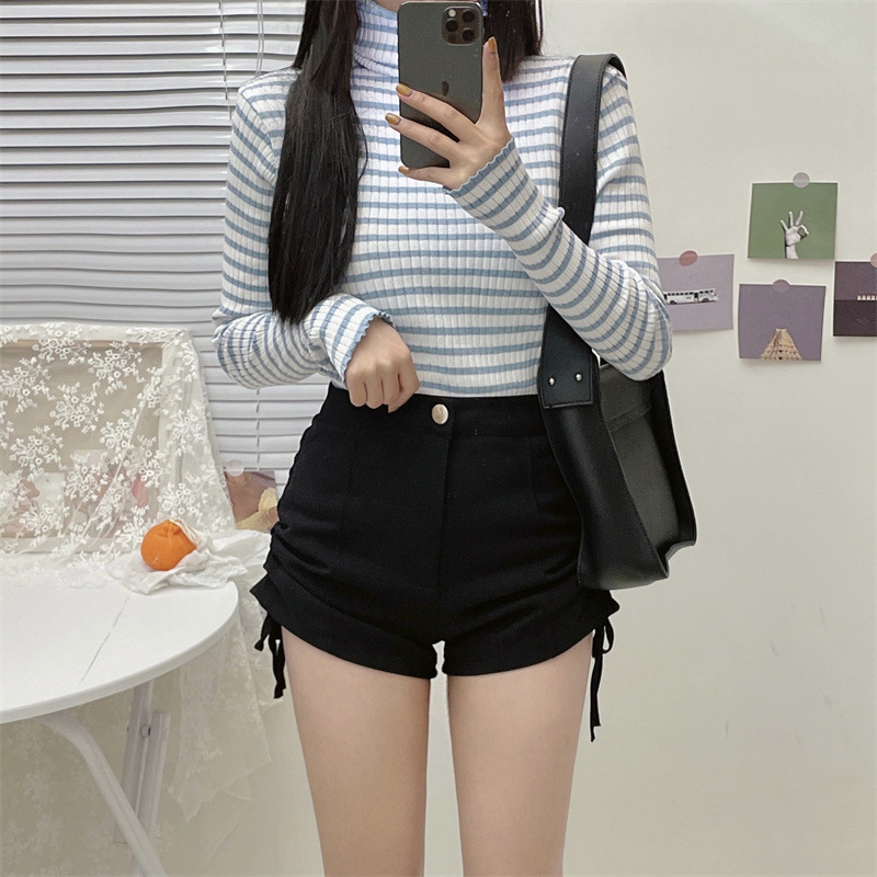 Black Shorts for Women Summer 2025 New Large Size Fat mm Wide-Leg Pants High-Waisted Versatile Slimming Look Strappy Casual Hot Pants