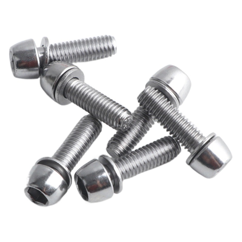 Cross-border hot-selling titanium-plated colorful mountain bike road bike handle vertical screw M5 M 6 304 stainless steel material