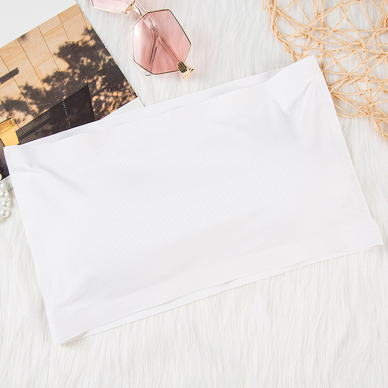 Picture of Seamless Ice Silk Breathable Tube Top Bottoming Anti-running Light One-word Beautiful Back Ice Silk Hollow Tube Top Wrapping Detachable Chest Pad