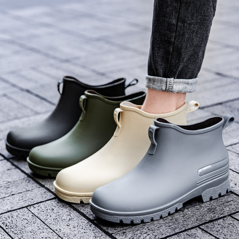 Cross-border 36-48 large size rain boots, men's rain boots, foreign style, wearing short non-slip fashion outdoor waterproof rubber shoes women