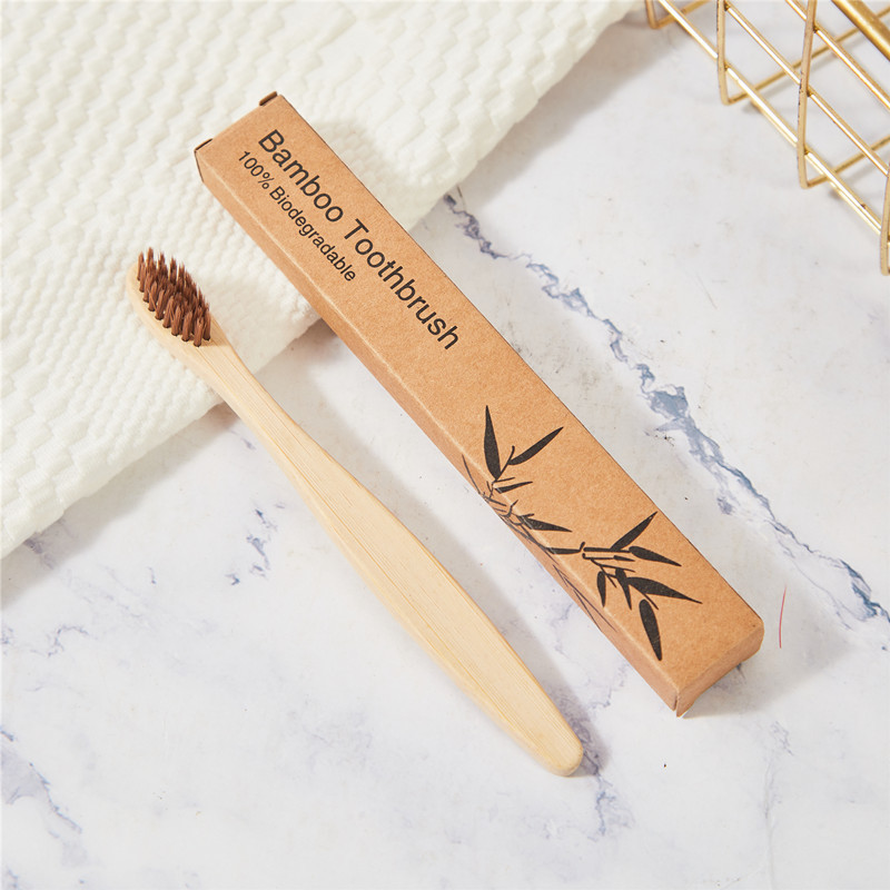 Picture of Hotel Bamboo Toothbrush Bamboo Toothbrush Bamboo Charcoal Kidsren's Bamboo Handle Wooden Soft Hair Logo Portable Environmentally Friendly Kidsren's Health