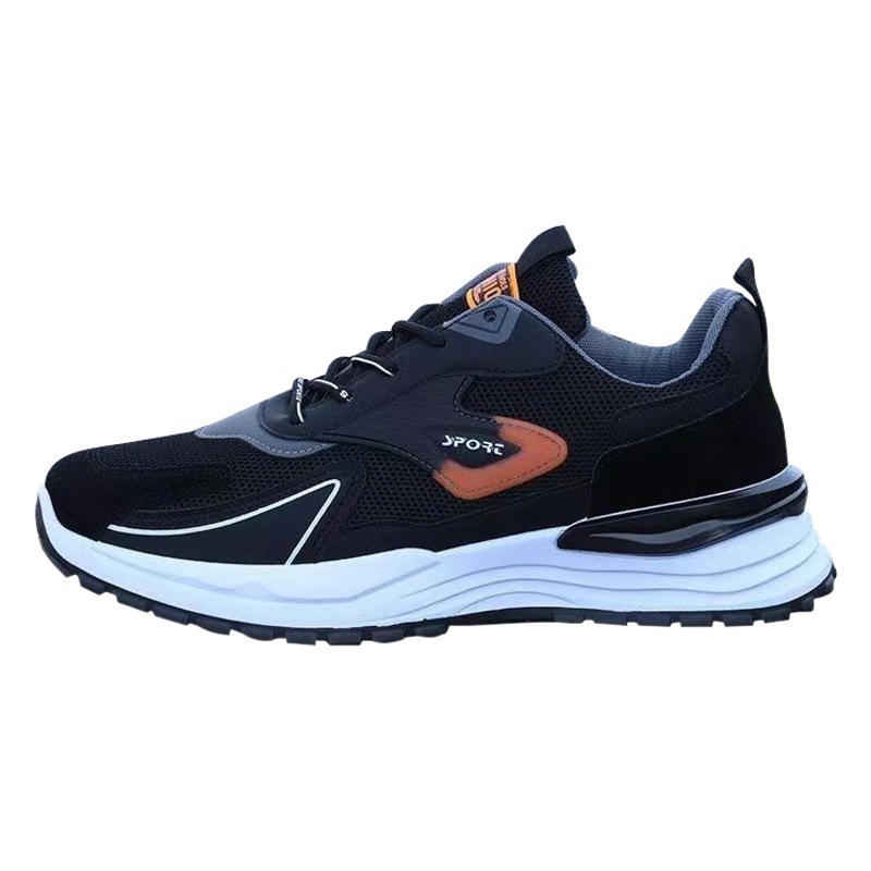 Fashion Men's Casual Shoes Low-top Shallow Mouth Sports Casual Men's Shoes Mesh Breathable Running Shoes Foreign Trade Men's Trendy Shoes