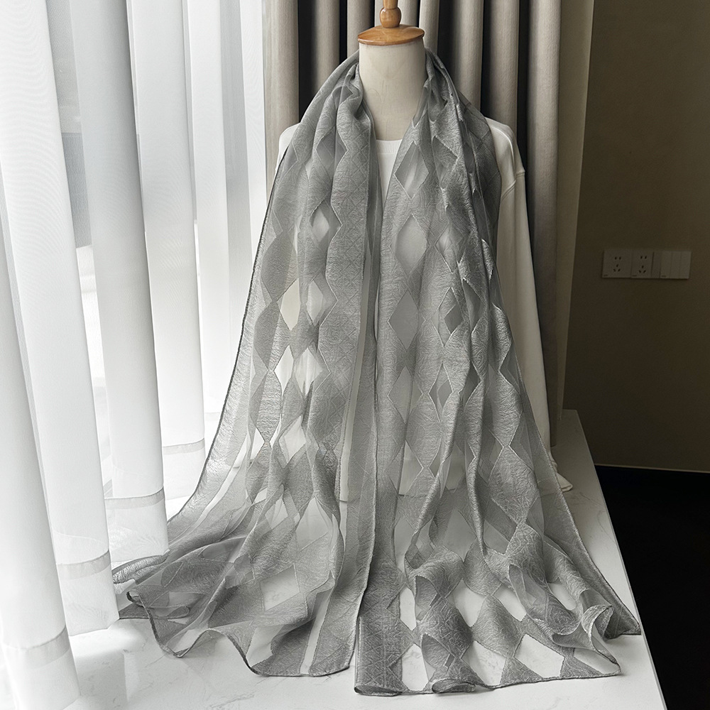 Picture of Foreign Trade Cotton Linen Scarf Scarf Women's Autumn and Winter Gradient Color-matching Japanese and Korean Lady Mori Girl Style Slub Yarn Shawl