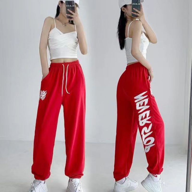 Cross-Border Cross-Border Aliexpress High-Waisted Loose-Fitting European and American Hottie Style Jazz Dancing Hiphop Trendy