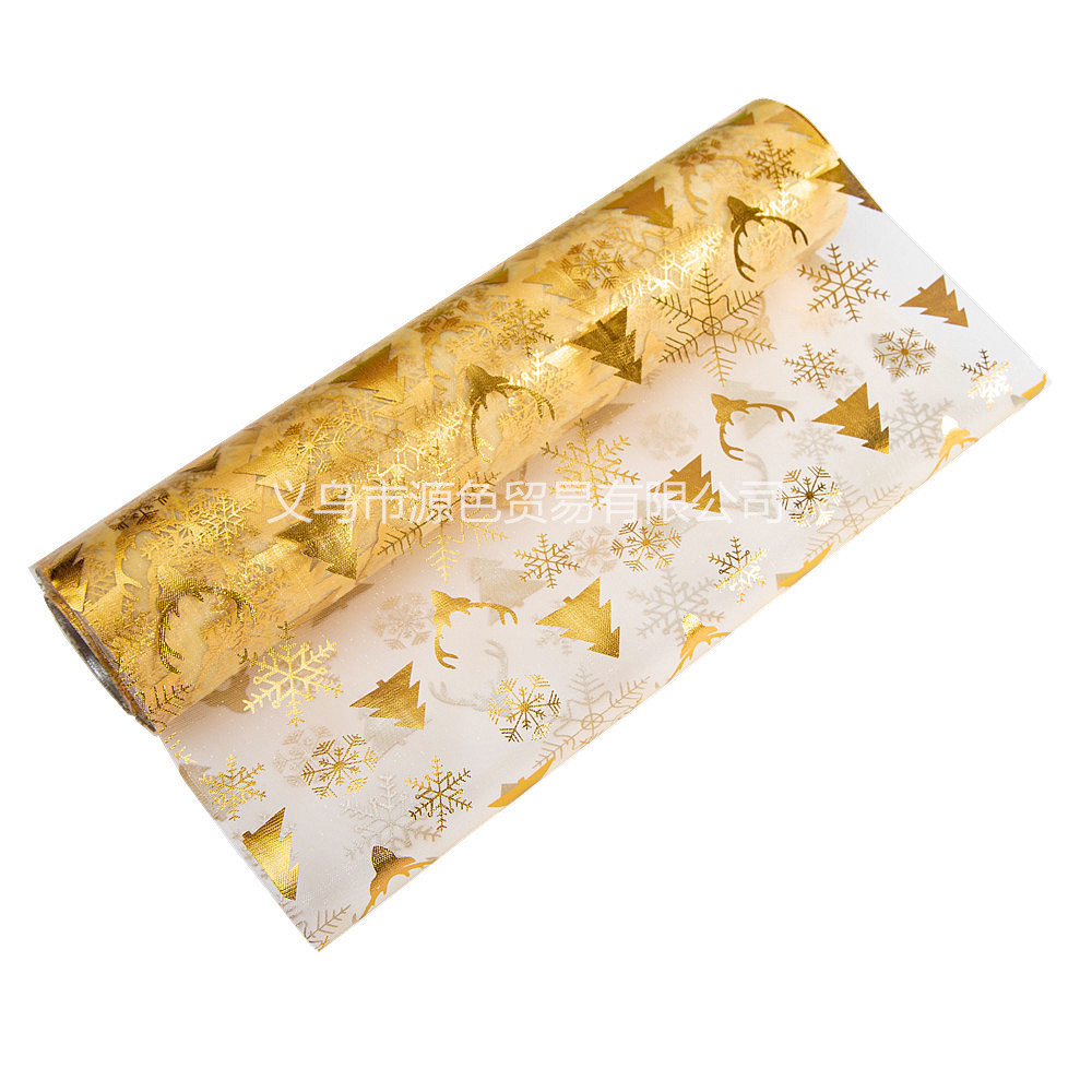 Picture of New cross-border Amazon dedicated mesh gilding table runner snowflake deer head Christmas holiday decoration home table decoration
