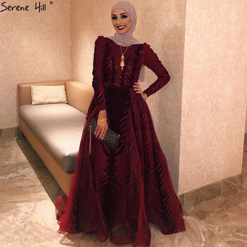 Wine Red Velvet Large Size Long Bride Wedding Toast High-end Atmospheric Banquet Evening Dress LA60903