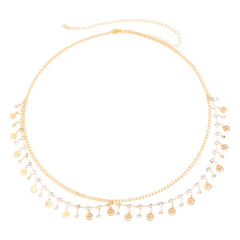 2024 exotic fashion alloy handmade chain waist sexy beach bikini multi-layer waist chain women's fashion