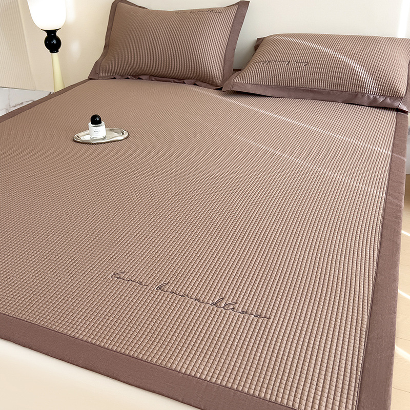Picture of Category a Maternal and Infant Grade Waffle Ice Bean Mat Three-Piece Set Classy Ice Silk Mat Fitted Sheet Summer Air-Conditioned Soft Mat