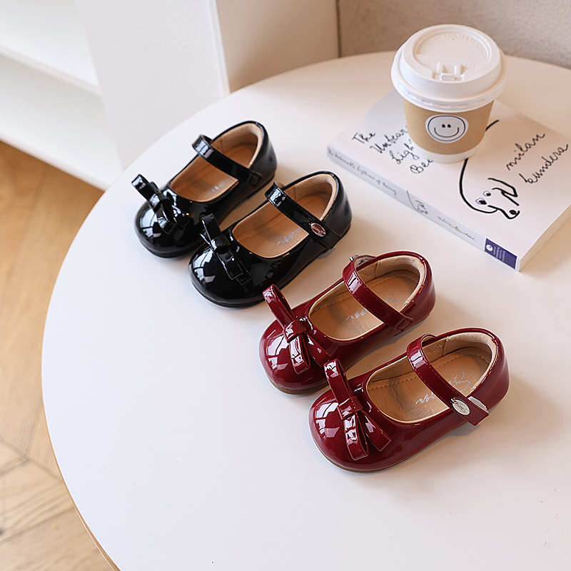 Children's Princess Shoes 2025 Spring and Autumn New Girls Small Leather Shoes Red Women's Baby Shoes Single-layer Shoes Breathable Soft-soled Shoes