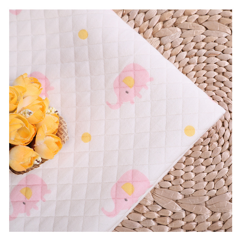 Picture of Original White Diamond Lattice Jacquard Air Layer Printed Baby Quilted Fabric Baby's Sleeping Bag Quilted Fabric