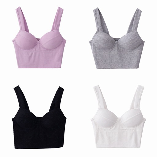 Summer New French Style Small Sexy Slim-Fit Slimming Fixed Cup Small Sling Backless Vest Short Base Shirt Top