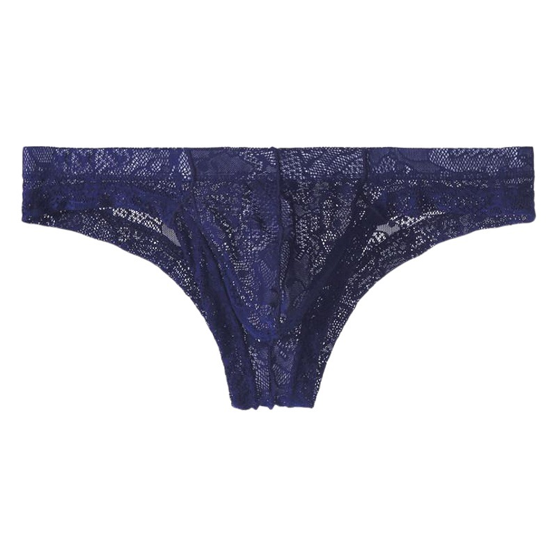 Jun also men's lace transparent briefs low waist sexy Ice Silk small boxer underwear trendy men's youth pants wholesale