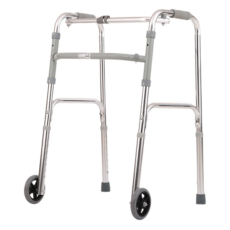 Factory straight hair rehabilitation walking stick elderly non-slip crutches with wheels hand auxiliary stand-up device foldable walking aid