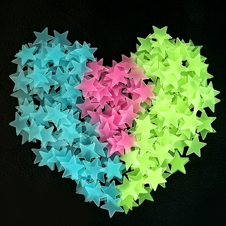 Picture of Amazon Decorative Painting Gypsophila 3D Luminous Star Sticker 3cm Fluorescent Stereo Wall Sticker Luminous Star