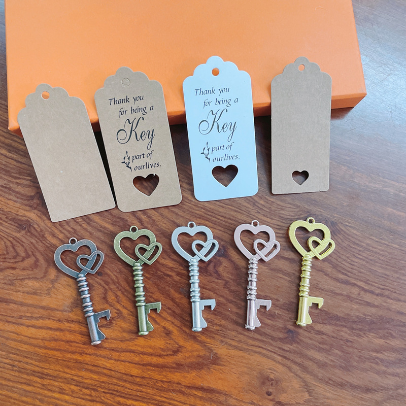 Picture of Factory Peach Retro Key Pendant European and American Creative Beer Bottle Opener Keychain Advertising Wedding Gift