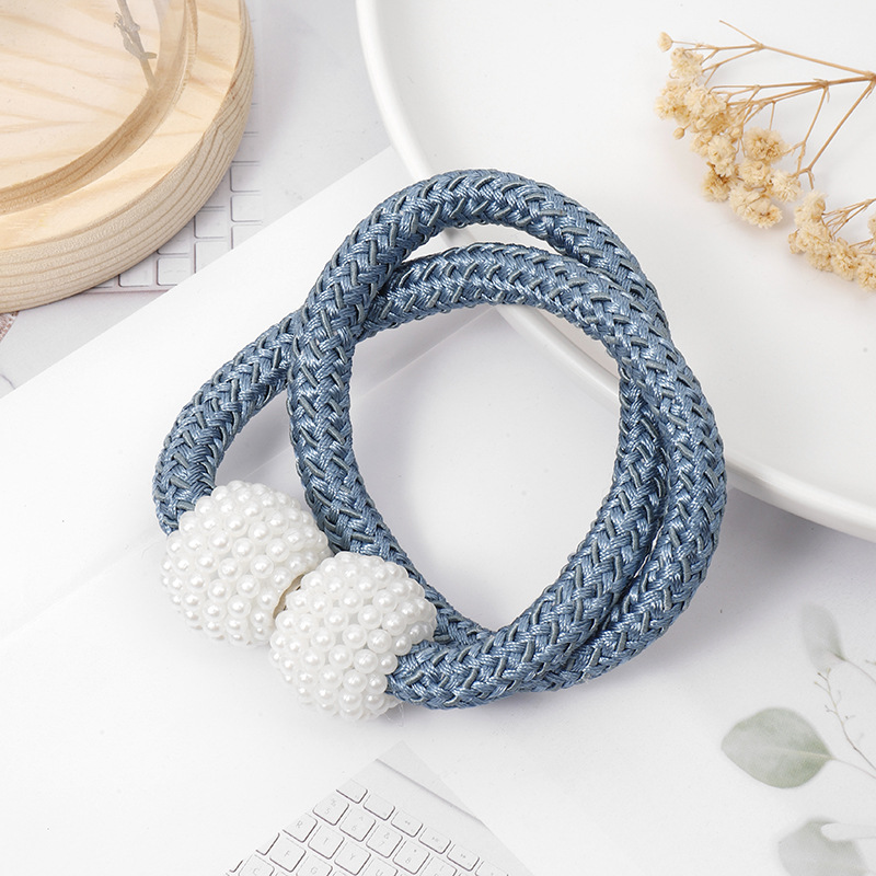 Picture of Curtain Straps Wholesale Small Pearl Magnetic Curtain Buckles Punch-Free Curtain Storage Binding Rope Drawstring Accessories
