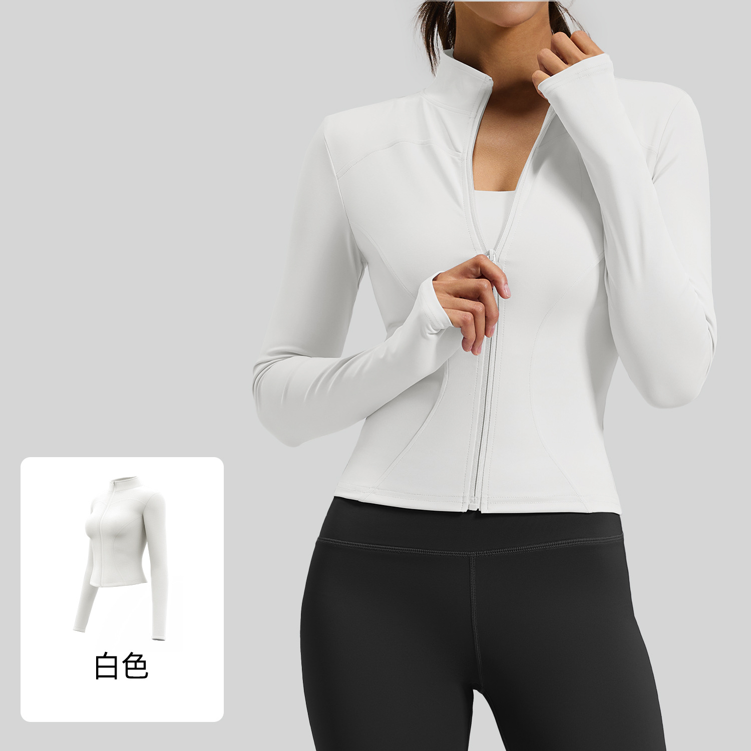 Picture of Juyitang Spring and Autumn High Elasticity Sports Yoga Jacket Cross-Border Running and Cycling Slimming Yoga Wear Fitness Top for Women